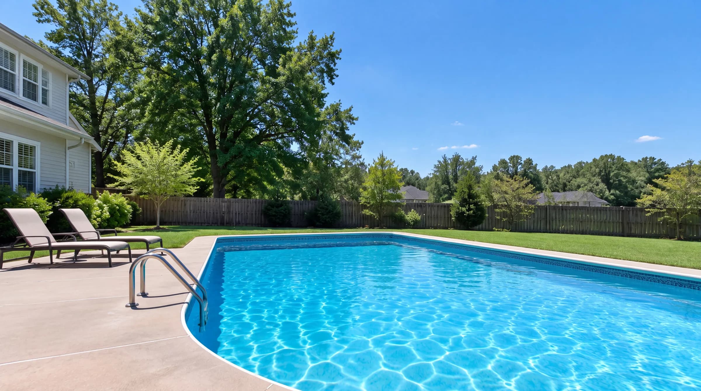 The same pool with clear, clean water